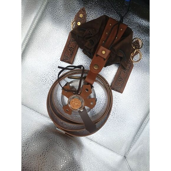 5PC Renaissance Medieval Belt Set w/ Pouch, Bottle, Hikes Faux Leather Cosplay - Picture 11 of 13